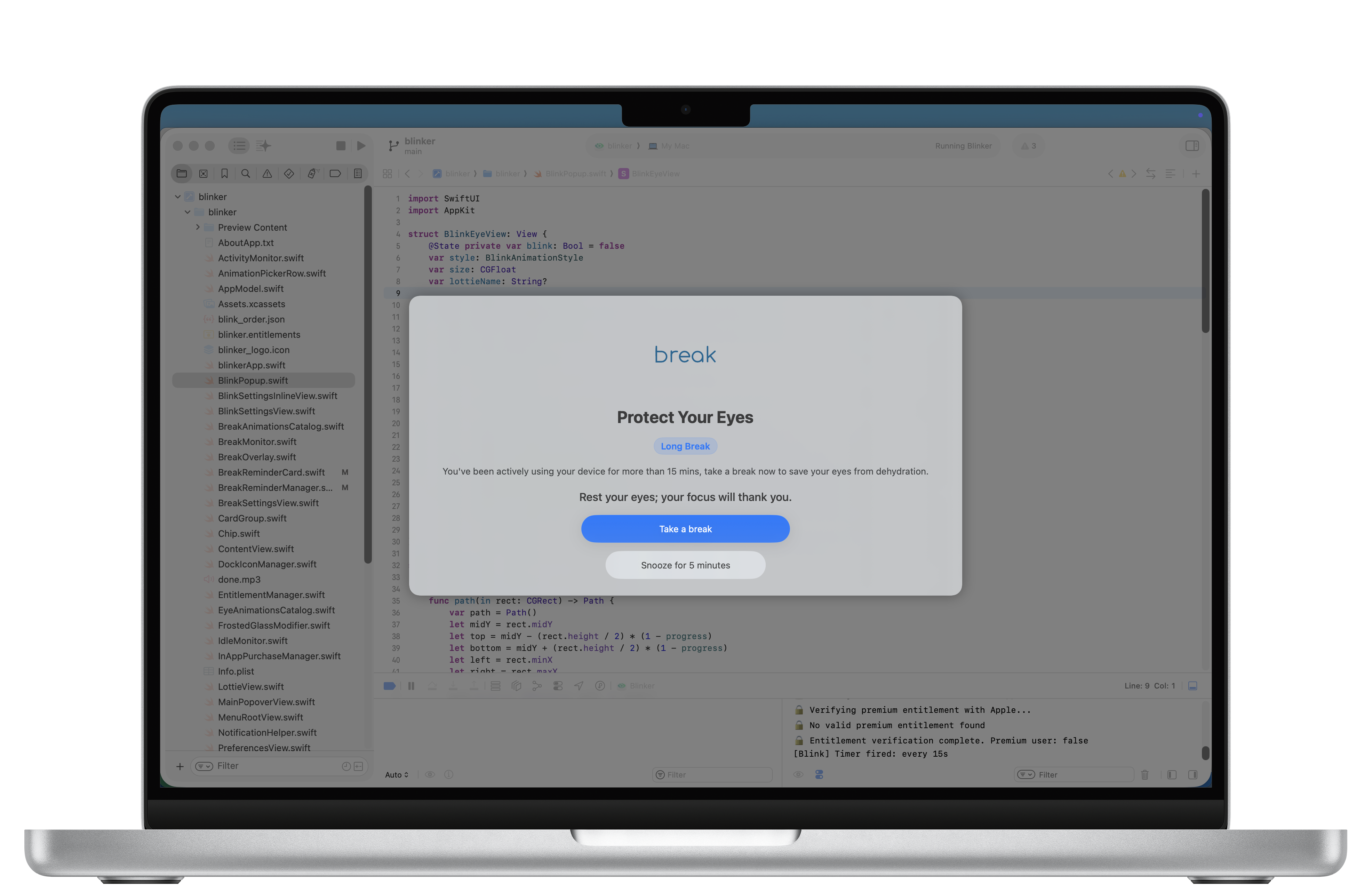 Break Reminder feature